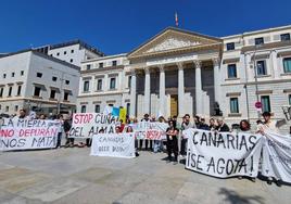 Imagen de la manifestación que tuvo lugar esta semana en las puertas del Congreso.