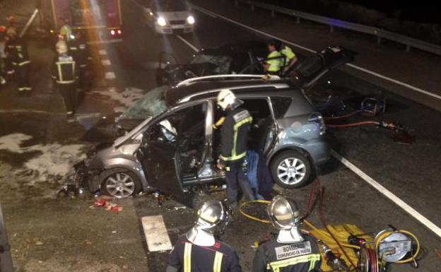 Imagen de archivo de un accidente de coche en Madrid.