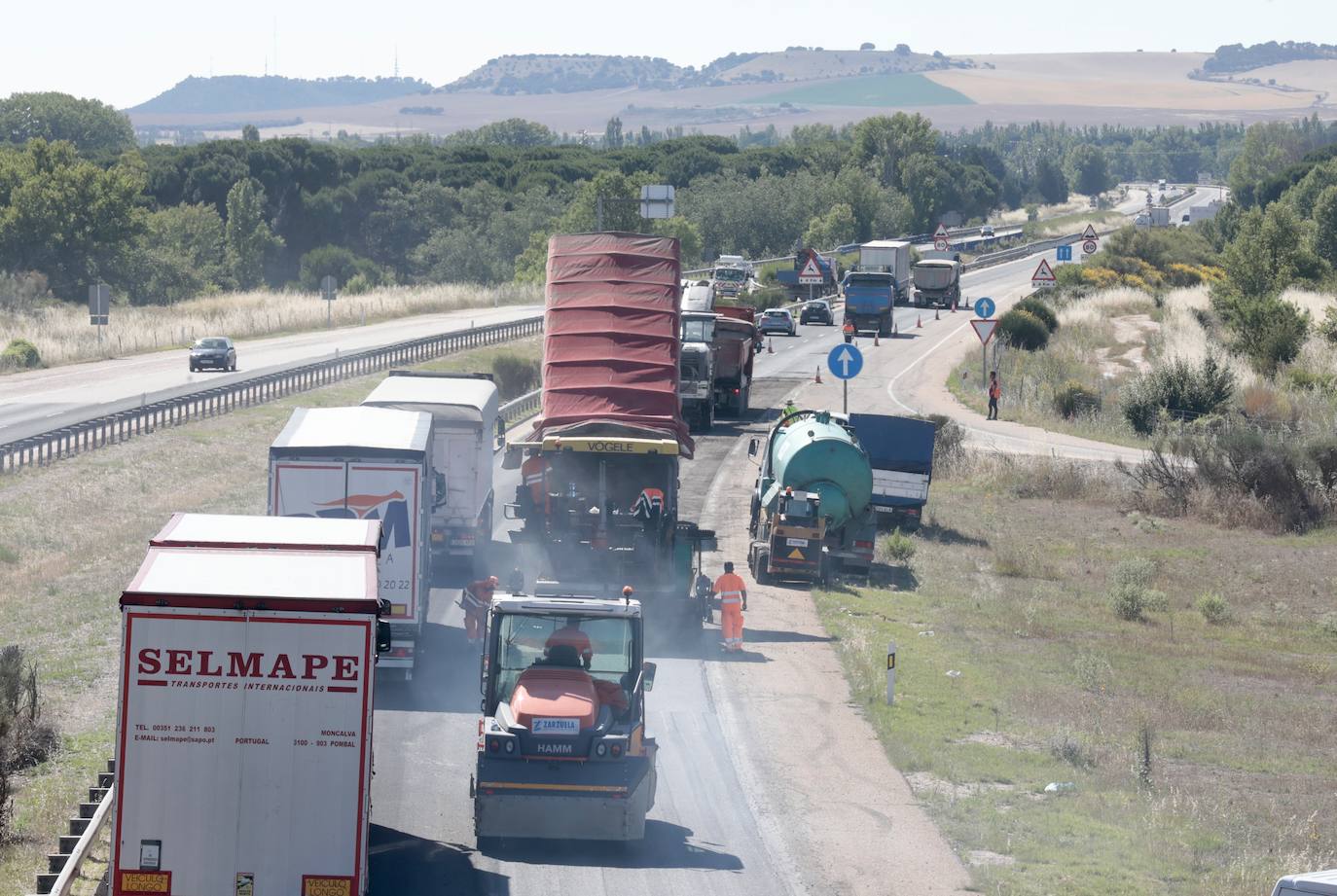 Las imágenes de las obras en la Autovía del Duero, entre Tudela y Traspinedo