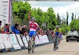 Gimeno celebra la victoria en Laguna de Duero.
