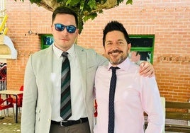 Néstor Alfaro y Jesús Ladrón, el día en el que se constituyó el Ayuntamiento de Cervera.