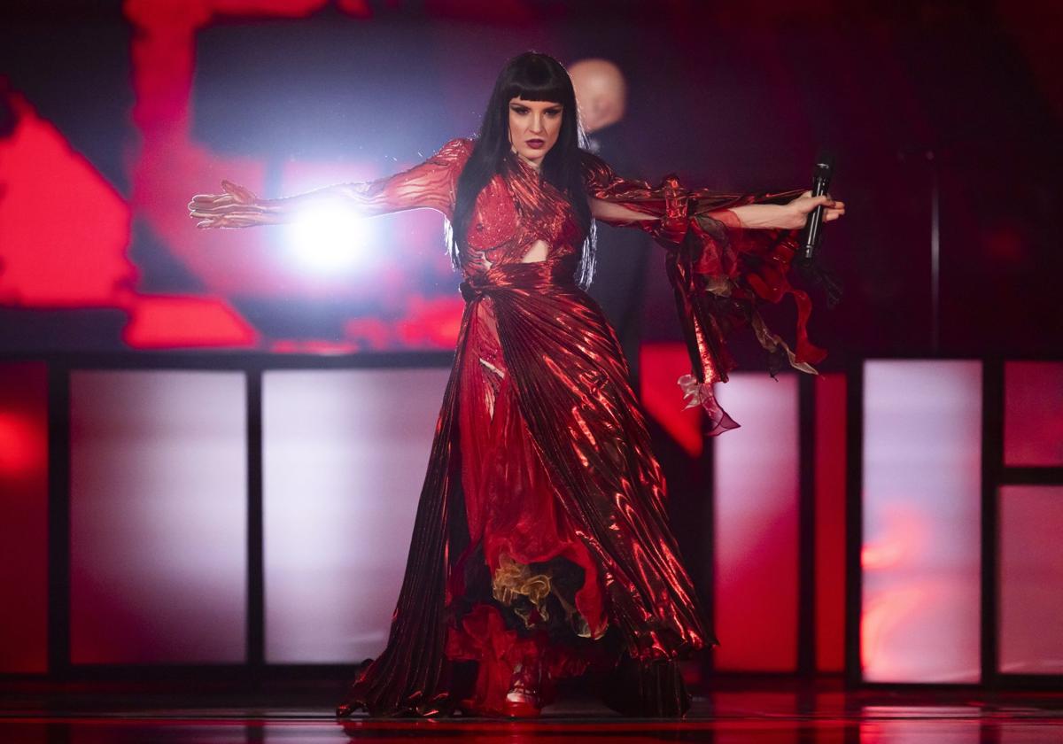 Actuación de Albania, uno de los seleccionados para la final de Eurovisión 2025.