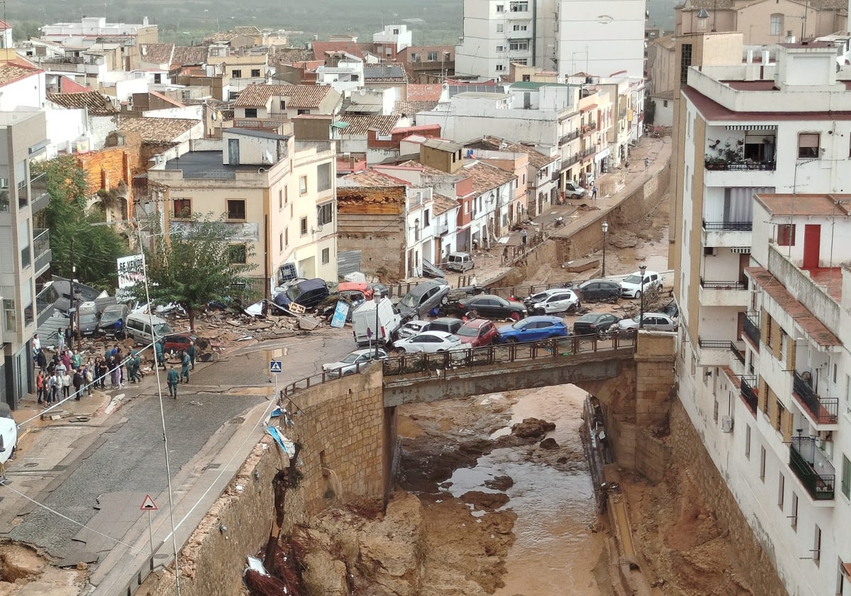 El día después, la mañana del 30 de octubre, en el centro de Chiva.