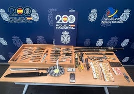 Objetos intervenidos por la Policía Nacional.