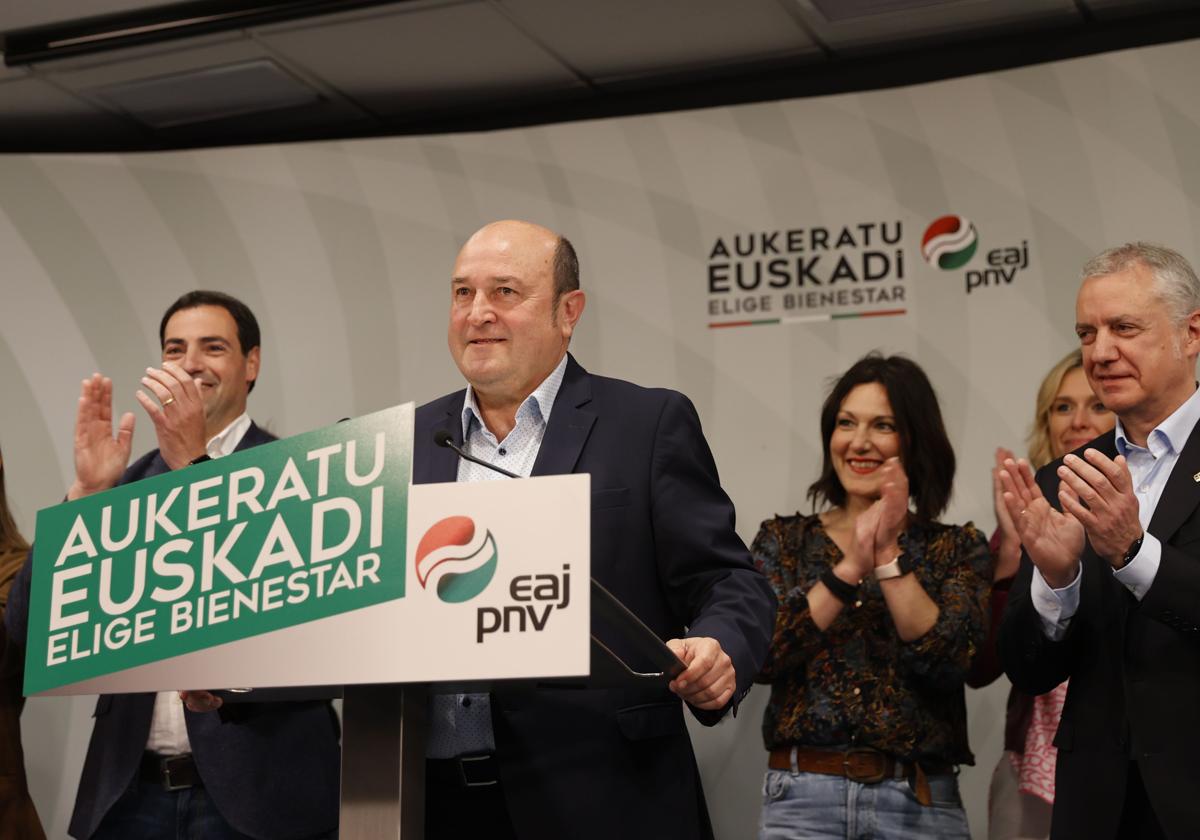 El PNV gana en votos, empata con Bildu a escaños y tiene mayoría absoluta con el PSE