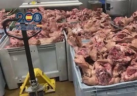 Imagen de parte de la carne incautada.